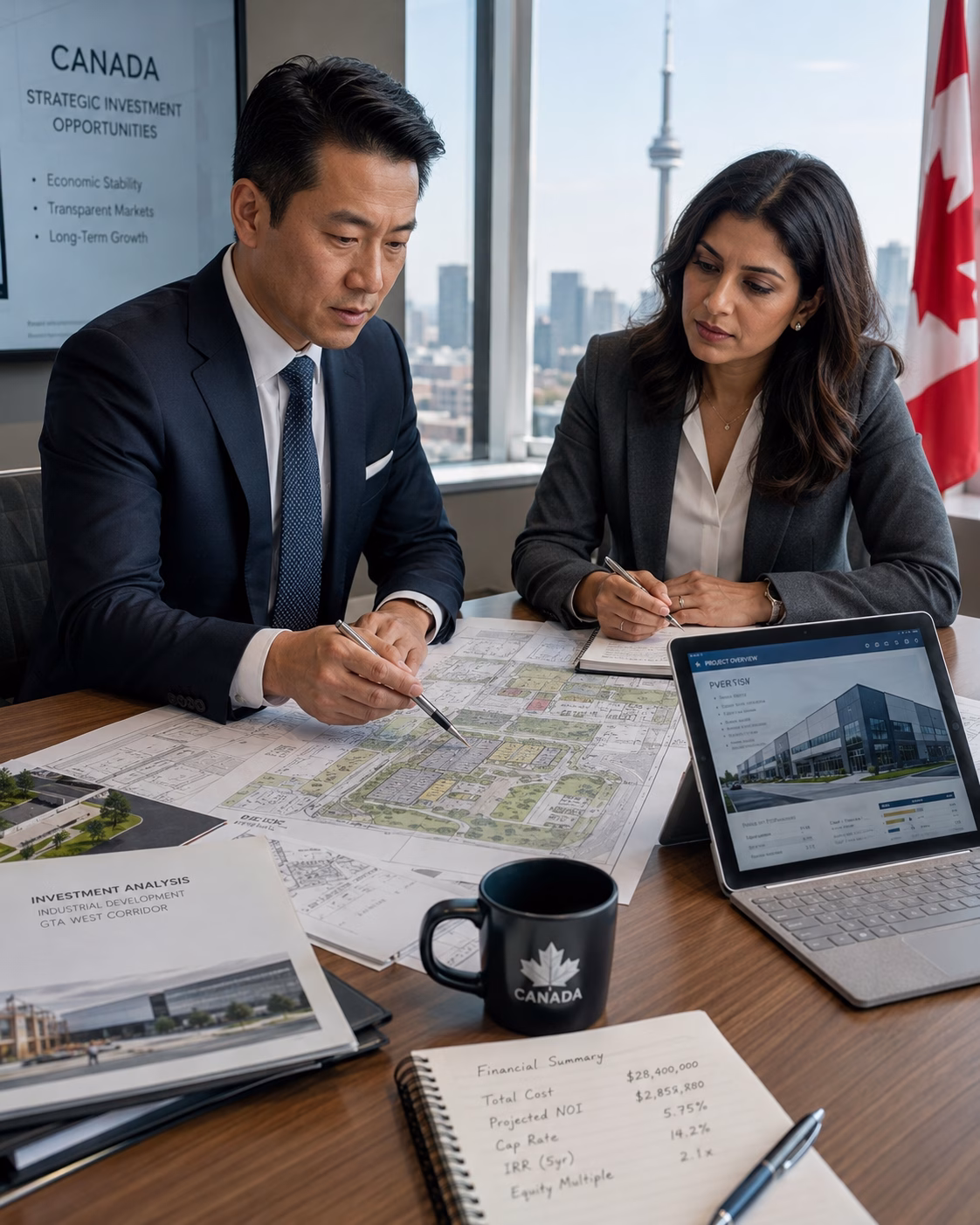 Impôts Ici : Investissements étrangers au Canada Illustration de la page « Investissements étrangers au Canada » d’Impôts Ici
