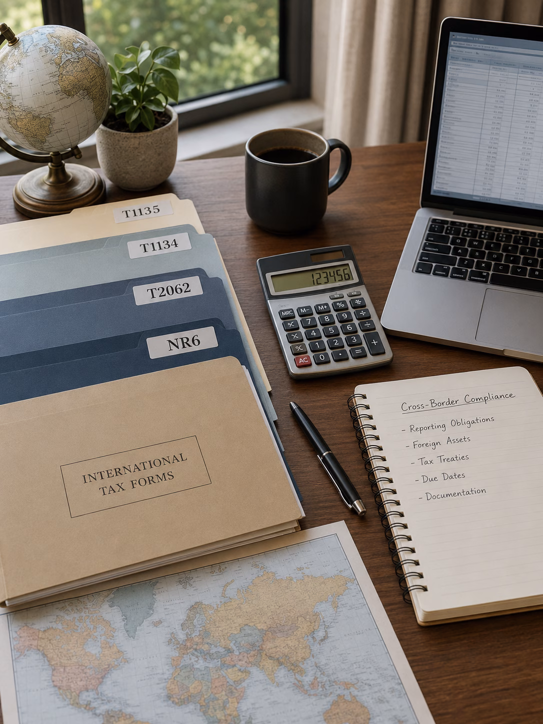 Impôts Ici: Guide to International Tax Forms Illustration for Impôts Ici’s “Guide to International Tax Forms” page