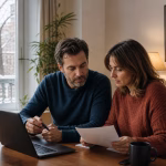 Couple canadien en consultation au sujet d’un logement locatif en France