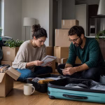 Couple préparant un déménagement à l’étranger depuis le Canada